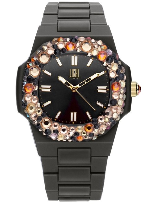 LIGHT TIME Mod. POLYCARBONATE - Black w-strass