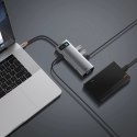 HUB Baseus Metal Gleam 9w1 USB-C - 3x USB 3.2 Gen 1 / USB-C PD 100W / VGA / HDMI / czytnik kart TF, SD / RJ45 - szary (CAHUB-CU0