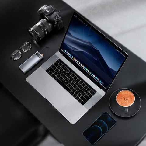 HUB Baseus Metal Gleam 9w1 USB-C - 3x USB 3.2 Gen 1 / USB-C PD 100W / VGA / HDMI / czytnik kart TF, SD / RJ45 - szary (CAHUB-CU0 HUB Baseus Metal Gleam 9w1 USB-C - 3x USB 3.2 Gen 1 / USB-C PD 100W / VGA / HDMI / czytnik kart TF, SD / RJ45 - szary (CAHUB-CU0