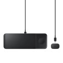 Ładowarka Samsung Trio EP-P6300TBEGEU indukcyjna 3w1 do telefonu / Galaxy Watch / Buds - czarna + ładowarka sieciowa + kabel