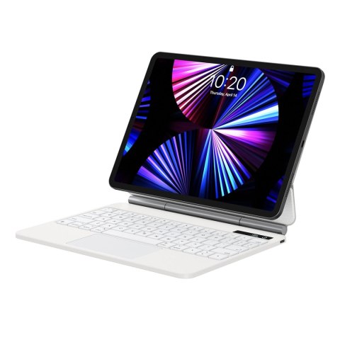 Baseus Brilliance etui magnetyczne klawiatura bezprzewodowa z wyświetlaczem iPad 10 10.9" (2022) biała Baseus Brilliance etui magnetyczne klawiatura bezprzewodowa z wyświetlaczem iPad 10 10.9" (2022) biała