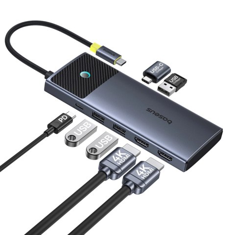 HUB Baseus Metal Gleam Series II 7w1 USB-C - USB-C PD100W / 2x USB-A / 2x HDMI 4K / USB-A 3.0 / USB-C 3.0 HUB Baseus Metal Gleam Series II 7w1 USB-C - USB-C PD100W / 2x USB-A / 2x HDMI 4K / USB-A 3.0 / USB-C 3.0