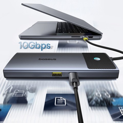 HUB Baseus Metal Gleam Series II 7w1 USB-C - USB-C PD100W / 2x USB-A / 2x HDMI 4K / USB-A 3.0 / USB-C 3.0 HUB Baseus Metal Gleam Series II 7w1 USB-C - USB-C PD100W / 2x USB-A / 2x HDMI 4K / USB-A 3.0 / USB-C 3.0