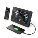 Stacja pogody Hama Premium z USB - czarna