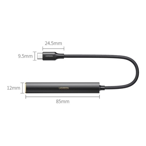 Wzmacniacz słuchawkowy DAC Ugreen CM545 ze złącza USB-C do mini jack 3.5 mm - czarny Wzmacniacz słuchawkowy DAC Ugreen CM545 ze złącza USB-C do mini jack 3.5 mm - czarny