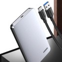 Kieszeń Ugreen CM300 70498 na dysk twardy 2,5'' SATA 3.0 6Gbps - szary + kabel USB-C - USB-A 0.5m