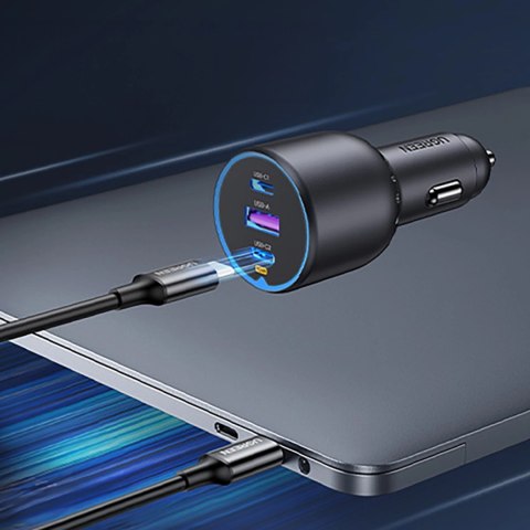 Ładowarka Ugreen EC705 samochodowa 130W 2x USB-C 1x USB-A - szara Ładowarka Ugreen EC705 samochodowa 130W 2x USB-C 1x USB-A - szara
