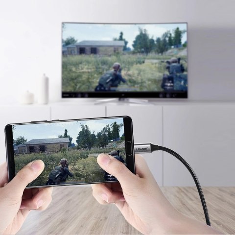 Ugreen kabel przewód HDMI - USB Typ C 4K 60 Hz 1,5 m czarno-szary (MM142 50570) Ugreen kabel przewód HDMI - USB Typ C 4K 60 Hz 1,5 m czarno-szary (MM142 50570)