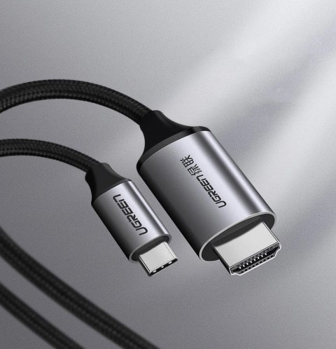 Ugreen kabel przewód HDMI - USB Typ C 4K 60 Hz 1,5 m czarno-szary (MM142 50570) Ugreen kabel przewód HDMI - USB Typ C 4K 60 Hz 1,5 m czarno-szary (MM142 50570)