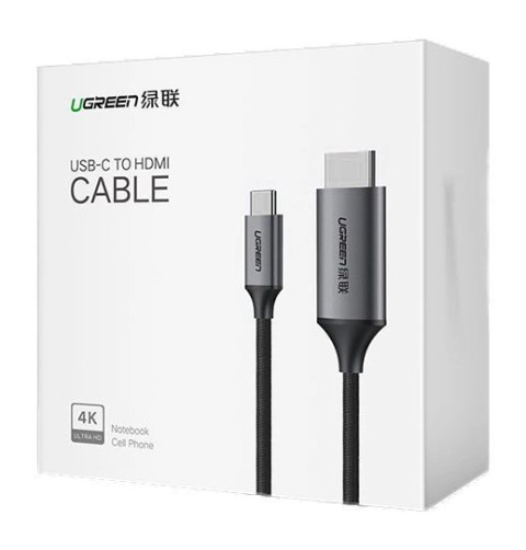 Ugreen kabel przewód HDMI - USB Typ C 4K 60 Hz 1,5 m czarno-szary (MM142 50570) Ugreen kabel przewód HDMI - USB Typ C 4K 60 Hz 1,5 m czarno-szary (MM142 50570)