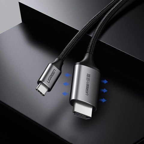 Ugreen kabel przewód HDMI - USB Typ C 4K 60 Hz 1,5 m czarno-szary (MM142 50570) Ugreen kabel przewód HDMI - USB Typ C 4K 60 Hz 1,5 m czarno-szary (MM142 50570)