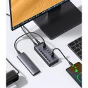 Ugreen wielofunkcyjny HUB 7w1 USB Typ C - 7x USB Typ A 3.0 PD DC 12V szary (CM481)