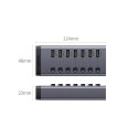 Ugreen wielofunkcyjny HUB 7w1 USB Typ C - 7x USB Typ A 3.0 PD DC 12V szary (CM481)