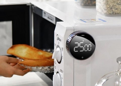 Baseus Heyo obrotowy minutnik czasomierz elektroniczny timer czarny (ACDJS-01) Baseus Heyo obrotowy minutnik czasomierz elektroniczny timer czarny (ACDJS-01)