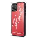 Etui Karl Lagerfeld Signature Glitter na iPhone 11 Pro Max - czerwone