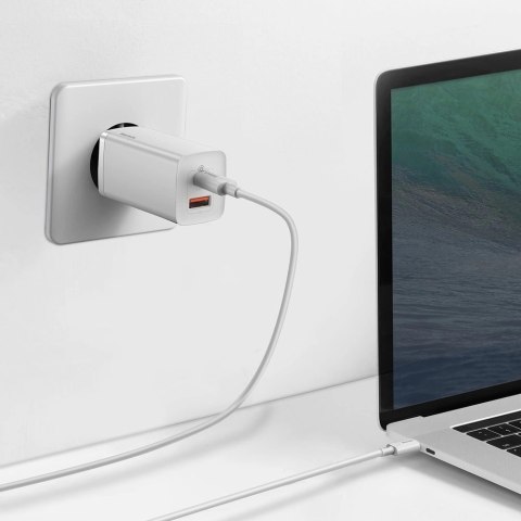 Baseus GaN2 Lite szybka ładowarka sieciowa 65W USB / USB Typ C Quick Charge 3.0 Power Delivery (azotek galu) biały (CCGAN2L-B02) Baseus GaN2 Lite szybka ładowarka sieciowa 65W USB / USB Typ C Quick Charge 3.0 Power Delivery (azotek galu) biały (CCGAN2L-B02)