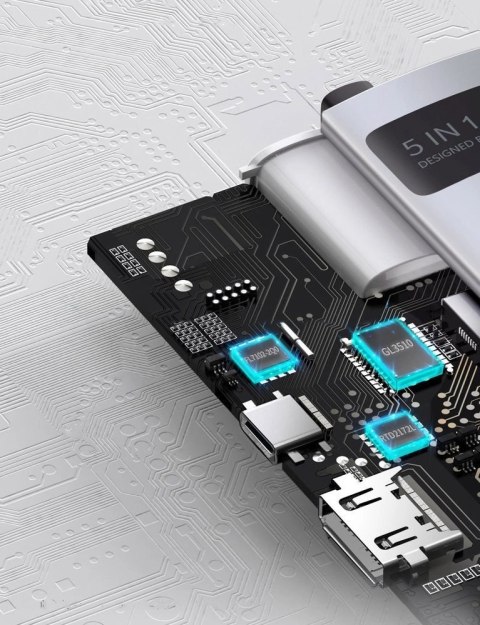 Baseus Metal Gleam 5w1 wielofunkcyjny HUB USB Typ C - USB Typ C Power Delivery 100 W / HDMI 4K 30 Hz / 3x USB 3.2 Gen 1 Szary (C Baseus Metal Gleam 5w1 wielofunkcyjny HUB USB Typ C - USB Typ C Power Delivery 100 W / HDMI 4K 30 Hz / 3x USB 3.2 Gen 1 Szary (C