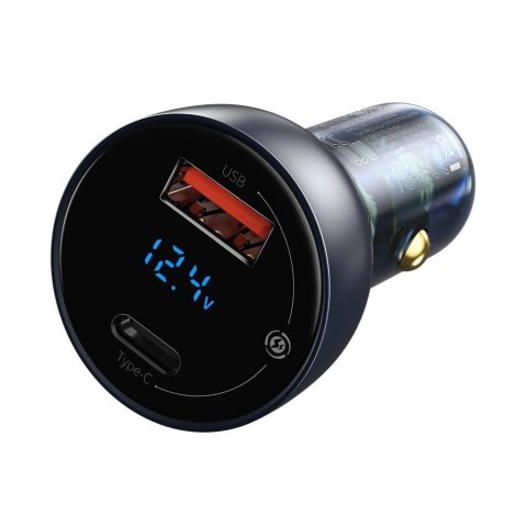 Baseus ładowarka samochodowa USB / USB Typ C 65 W 5 A SCP Quick Charge 4.0+ Power Delivery 3.0 ekran LCD + kabel USB Typ C - USB Baseus ładowarka samochodowa USB / USB Typ C 65 W 5 A SCP Quick Charge 4.0+ Power Delivery 3.0 ekran LCD + kabel USB Typ C - USB
