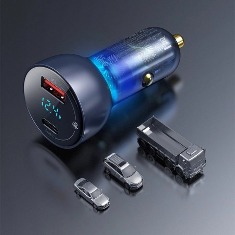 Baseus ładowarka samochodowa USB / USB Typ C 65 W 5 A SCP Quick Charge 4.0+ Power Delivery 3.0 ekran LCD + kabel USB Typ C - USB Baseus ładowarka samochodowa USB / USB Typ C 65 W 5 A SCP Quick Charge 4.0+ Power Delivery 3.0 ekran LCD + kabel USB Typ C - USB