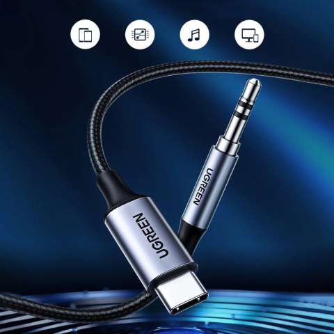 Ugreen kabel audio stereo AUX 3,5 mm mini jack - USB Typ C do telefonu tabletu 1m czarny (CM450 20192) Ugreen kabel audio stereo AUX 3,5 mm mini jack - USB Typ C do telefonu tabletu 1m czarny (CM450 20192)
