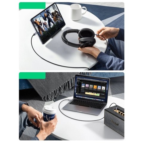 Ugreen kabel audio stereo AUX 3,5 mm mini jack - USB Typ C do telefonu tabletu 1m czarny (CM450 20192) Ugreen kabel audio stereo AUX 3,5 mm mini jack - USB Typ C do telefonu tabletu 1m czarny (CM450 20192)
