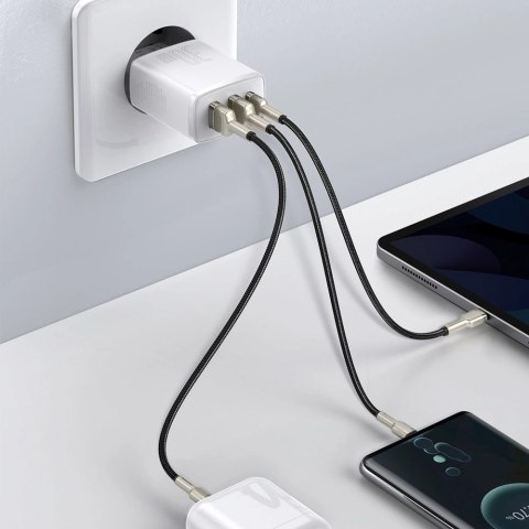 Baseus Compact szybka ładowarka sieciowa 2x USB / USB Typ C 30W 3A Power Delivery Quick Charge biały (CCXJ-E02) Baseus Compact szybka ładowarka sieciowa 2x USB / USB Typ C 30W 3A Power Delivery Quick Charge biały (CCXJ-E02)