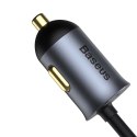 Baseus Share Together ładowarka samochodowa 2x USB / 2x USB Typ C 120W PPS Quick Charge Power Delivery szary (CCBT-A0G)