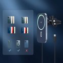 Choetech samochodowy uchwyt magnetyczny indukcyjna ładowarka Qi 15W (kompatybilna z MagSafe) czarny (T200-F)