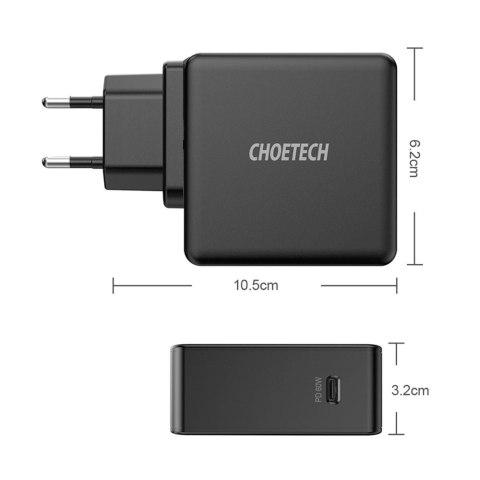Choetech szybka ładowarka sieciowa USB Typ C PD 60W 3A czarny (Q4004-EU) Choetech szybka ładowarka sieciowa USB Typ C PD 60W 3A czarny (Q4004-EU)