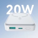 Powerbank Joyroom JR-W020 20W 10000mAh MagSafe + kabel USB-C - USB-C 0.25m - biały