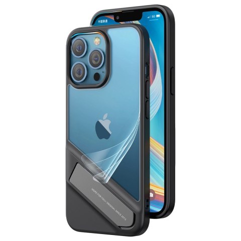 Ugreen Fusion Kickstand Case sztywne etui z żelową ramką i podstawką do iPhone 13 czarny (90152) Ugreen Fusion Kickstand Case sztywne etui z żelową ramką i podstawką do iPhone 13 czarny (90152)