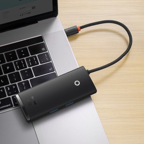 Baseus Lite Series wielofunkcyjny HUB USB Typ C - 2 x USB 3.0 / USB Typ C PD / HDMI 1,4 / SD/TF czarny (WKQX050101) Baseus Lite Series wielofunkcyjny HUB USB Typ C - 2 x USB 3.0 / USB Typ C PD / HDMI 1,4 / SD/TF czarny (WKQX050101)