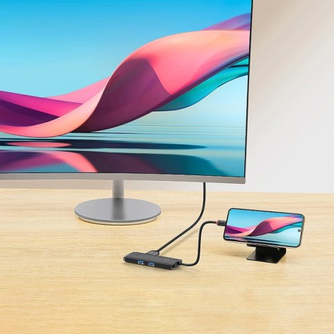 Baseus Lite Series wielofunkcyjny HUB USB Typ C - 2 x USB 3.0 / USB Typ C PD / HDMI 1,4 / SD/TF czarny (WKQX050101) Baseus Lite Series wielofunkcyjny HUB USB Typ C - 2 x USB 3.0 / USB Typ C PD / HDMI 1,4 / SD/TF czarny (WKQX050101)