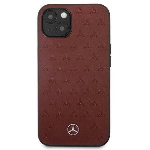 Etui Mercedes Leather Stars Pattern na iPhone 13 mini - czerwone Etui Mercedes Leather Stars Pattern na iPhone 13 mini - czerwone