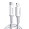 Kabel Ugreen US171 Lightning - USB-C PD 20W 3A 480Mb/s 1,5m - biały
