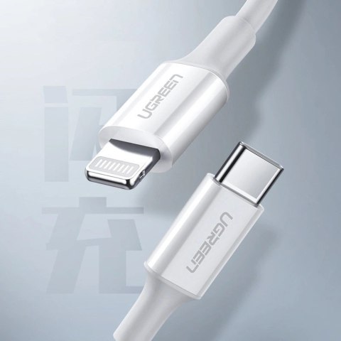 Kabel Ugreen US171 Lightning - USB-C PD 20W 3A 480Mb/s 1,5m - biały Kabel Ugreen US171 Lightning - USB-C PD 20W 3A 480Mb/s 1,5m - biały