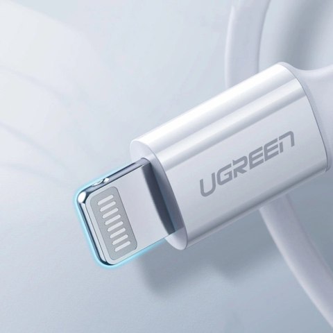 Kabel Ugreen US171 Lightning - USB-C PD 20W 3A 480Mb/s 1,5m - biały Kabel Ugreen US171 Lightning - USB-C PD 20W 3A 480Mb/s 1,5m - biały