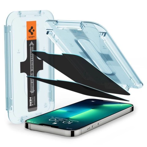 Szkło hartowane Spigen Glas.tR EZ Fit Privacy na iPhone 13 / 13 Pro / 14 / 16e - 2 szt. Szkło hartowane Spigen Glas.tR EZ Fit Privacy na iPhone 13 / 13 Pro / 14 / 16e - 2 szt.