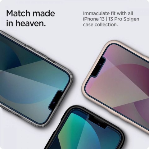 Szkło hartowane Spigen Glas.tR EZ Fit Privacy na iPhone 13 / 13 Pro / 14 / 16e - 2 szt. Szkło hartowane Spigen Glas.tR EZ Fit Privacy na iPhone 13 / 13 Pro / 14 / 16e - 2 szt.