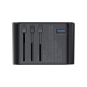 Adapter podróżny Choetech PD5009-BK GaN EU / US / UK / AU 2x USB-C USB-A 65W PD - czarny