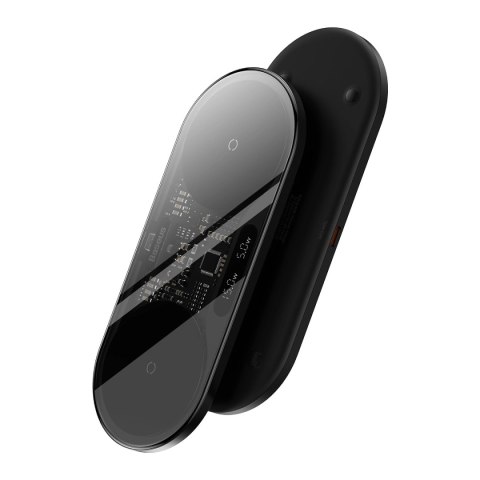 Baseus Digital LED Display podwójna ładowarka bezprzewodowa z cyfrowym wyświetlaczem 20W czarny (WXSX010101) Baseus Digital LED Display podwójna ładowarka bezprzewodowa z cyfrowym wyświetlaczem 20W czarny (WXSX010101)