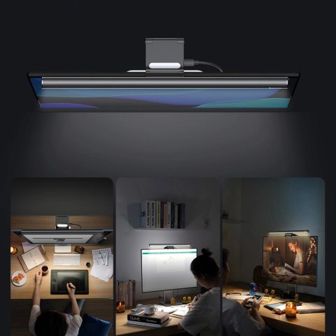 Baseus i-wok2 lampka LED na monitor do pulpitu oświetlenie ekranu czarny (DGIW000101) Baseus i-wok2 lampka LED na monitor do pulpitu oświetlenie ekranu czarny (DGIW000101)