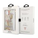 Etui Guess Flower Strap na iPhone 13 mini - fioletowe