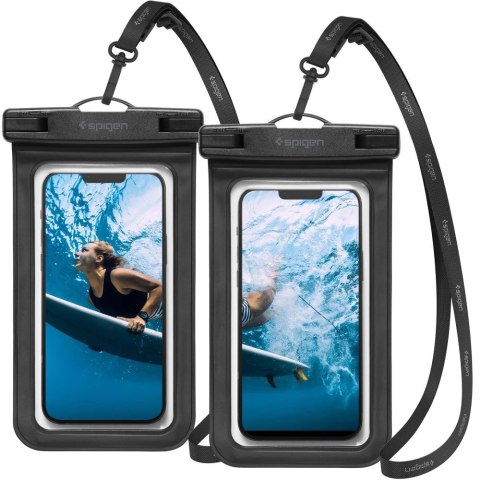 Etui Spigen Spigen Aqua Shield A601 wodoodporne IPX8 - czarne 2 szt. Etui Spigen Spigen Aqua Shield A601 wodoodporne IPX8 - czarne 2 szt.