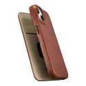 ICarer CE Oil Wax Premium Leather Folio Case skórzane etui iPhone 14 Plus z klapką magnetyczne MagSafe brązowy (AKI14220707-BN)