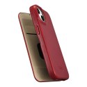 ICarer CE Oil Wax Premium Leather Folio Case skórzane etui iPhone 14 Plus z klapką magnetyczne MagSafe czerwony (AKI14220707-RD)