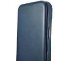ICarer CE Oil Wax Premium Leather Folio Case skórzane etui iPhone 14 Pro z klapką magnetyczne MagSafe niebieski (AKI14220706-BU)