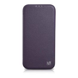 ICarer CE Premium Leather Folio Case skórzane etui iPhone 14 Plus z klapką magnetyczne MagSafe ciemnofioletowy (WMI14220715-DP)