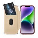 ICarer CE Premium Leather Folio Case skórzane etui iPhone 14 Plus z klapką magnetyczne MagSafe czerwony (WMI14220715-RD)