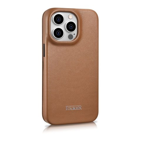 ICarer CE Premium Leather Folio Case skórzane etui iPhone 14 Pro Max z klapką magnetyczne MagSafe brązowy (WMI14220716-BN) ICarer CE Premium Leather Folio Case skórzane etui iPhone 14 Pro Max z klapką magnetyczne MagSafe brązowy (WMI14220716-BN)